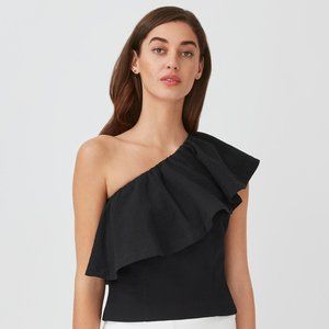 Cuyana Cropped Flounce Top